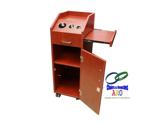 Cherry wood Mobile Station for beauty Salon o Barber shop